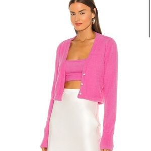 Amanda Uprichard Cozy Button Cardi & Cozy Lia Cami (pink)